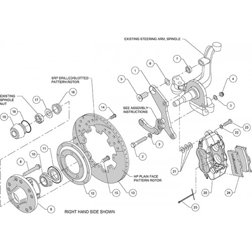 Wilwood Complete Dynalite Brake System for 1959-1964 Impala (Drum Brake Spindle)
