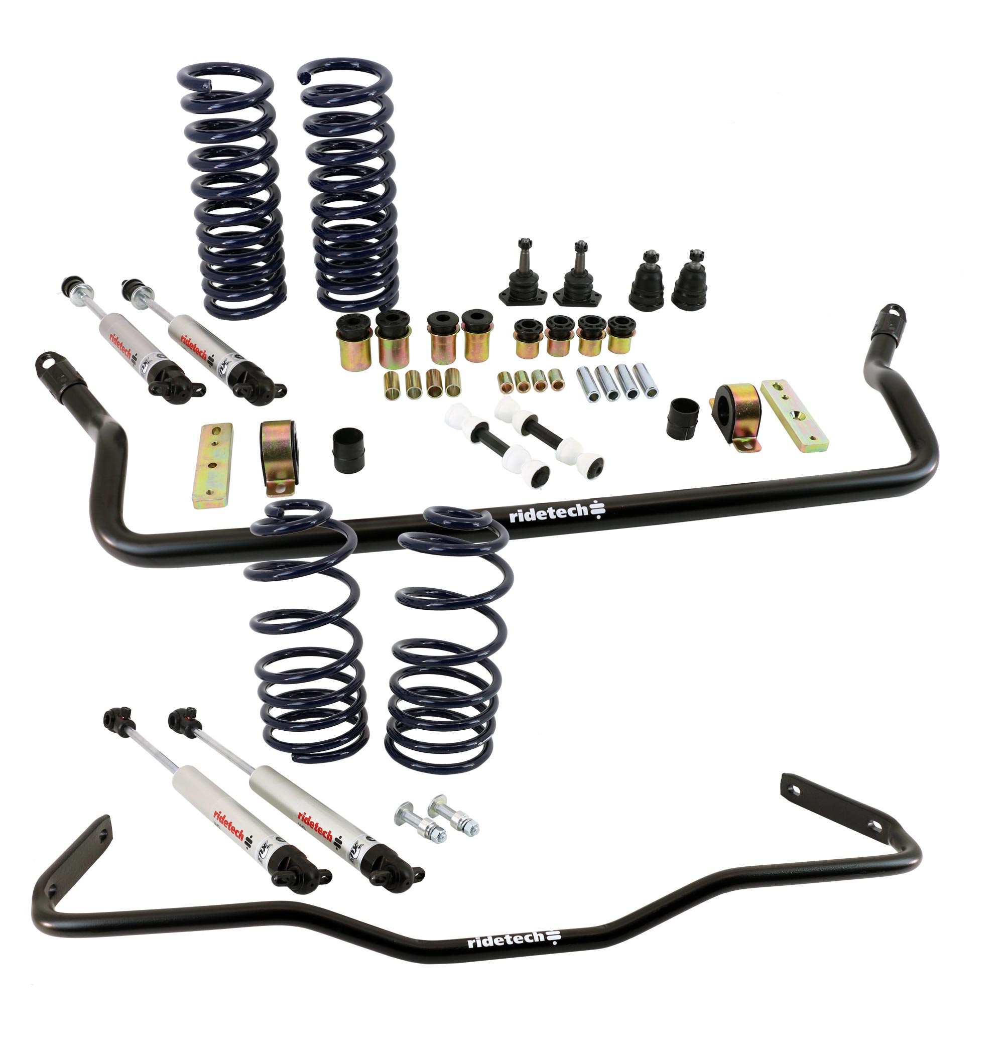 NEW RIDE TECH STREETGRIP SUSPENSION SYSTEM,LEAF SPRINGS,CONTROL ARM BUSHINGS,COILSPRINGS,SWAY BAR,MONO SHOCKS,COMPATIBLE WITH 1955-1957 LS SMALL BLOCK 