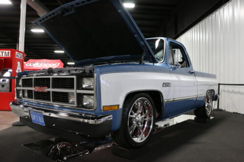 squarebody truck gmc chevy sierra truck bagged stance on air ridetech
